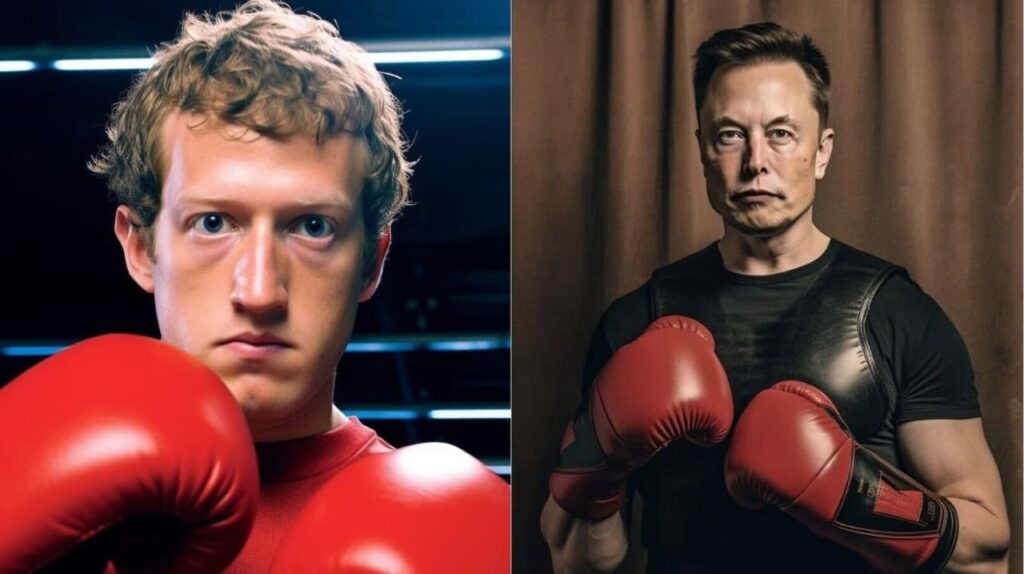 Musk vs Mark - AI-generated Image